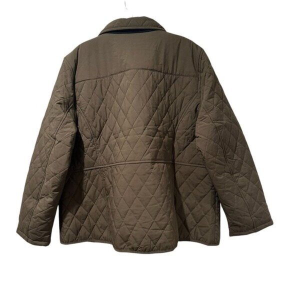 Tommy Hilfiger Women's XXL Green Quilted Jacket Embroidered Juniper Barn Coat - Picture 2 of 8